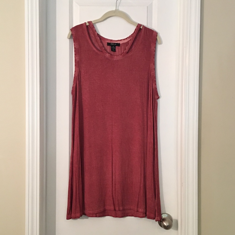 Cranberry/Red Shift Dress with Cutouts!